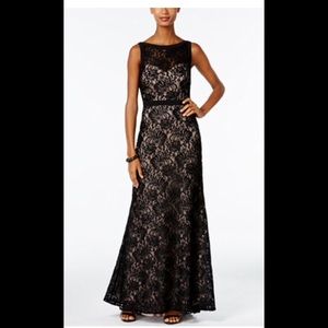 Nightway Sequined Lace Gown